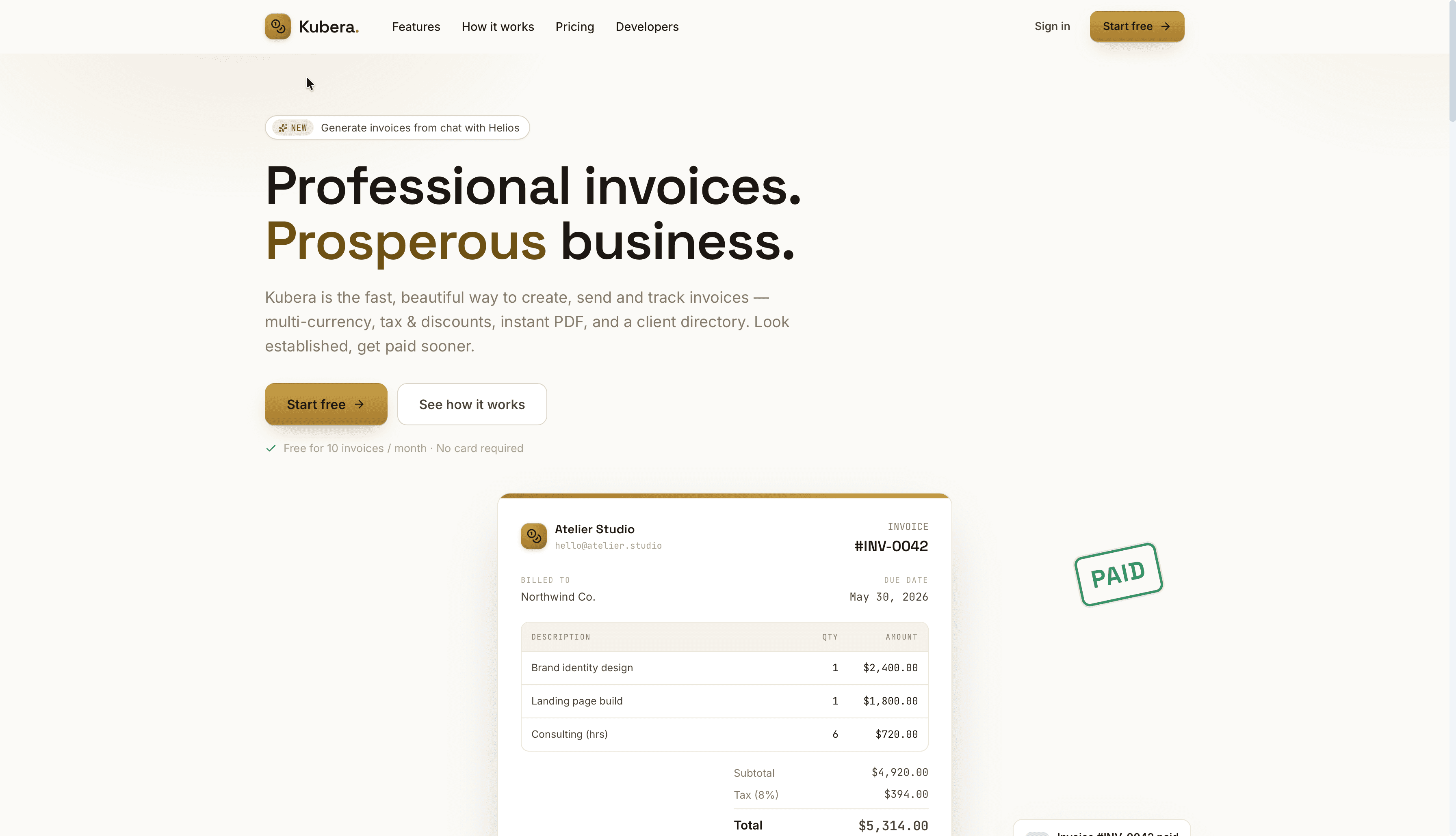 Kubera — Invoicing & Billing SaaS case study by Novative